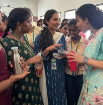 Interacting with WCC Homescience Students
