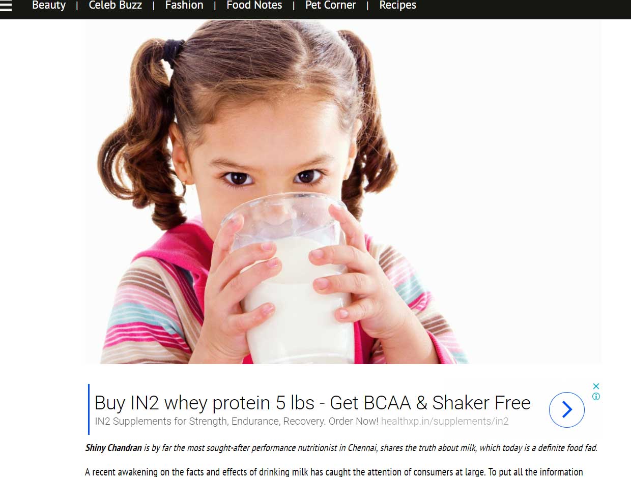 Dairy alternatives — published feature involving Shiny Surendran