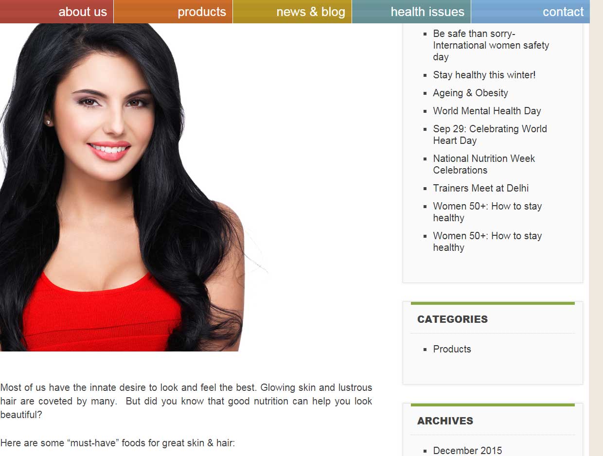 Nutrition for healthy skin and hair — published feature involving Shiny Surendran